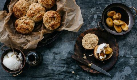 Spiced Scones with Caramelised Banana