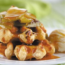 Caramelised Apples with Waffles
