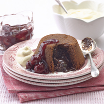 Chocolate and Cherry Molten Puddings