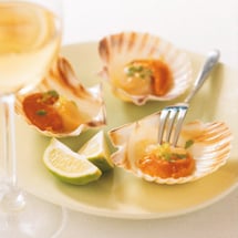 Fresh Scallops with Ginger Lime Dressing