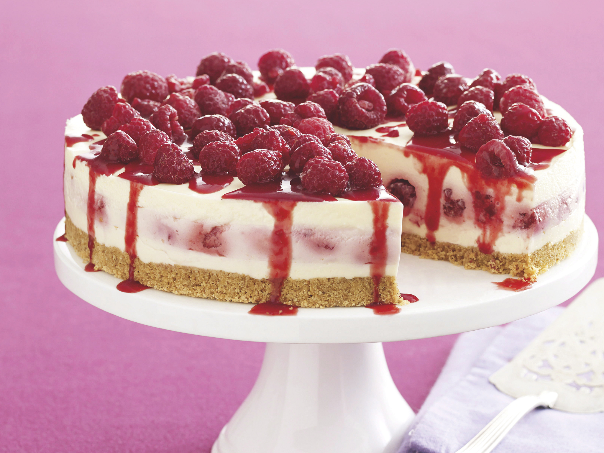 No Bake Cheesecake: White Chocolate Raspberry