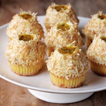 Passionfruit and Toasted Coconut Cupcakes